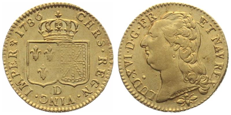 Frankreich 1 Louis D'or 1786 D - Louis XVI. 1774-1793